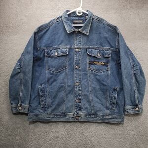 Pelle Pelle Denim Jean Trucker Jacket Mens 3XL Blue Marc Buchanan